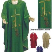 CHASUBLE & STOLE -CROSS/WHEAT