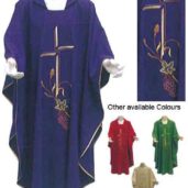 CHASUBLE & STOLE - CROSS/WHEAT