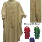 CHASUBLE & STOLE -CROSS/WHEAT