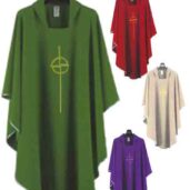 CHASUBLE & STOLE -CROSS GREEN