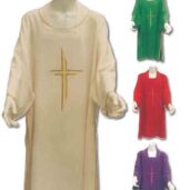 DALMATIC & STOLE - CROSS WHITE